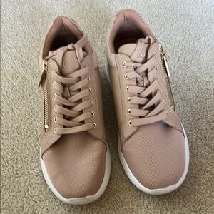 Aldo Pink and Gold Sneakers with Minimalist Design